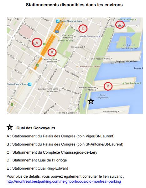 Croisière 2018 Stationnement Disponible